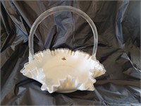 Fenton Silvercrest Milk Glass Basket