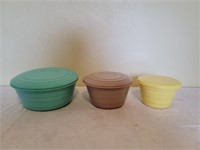 Vintage Stanley Flex Plastic Bowls with Lids