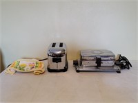 Vintage Chrome Toaster and Waffle Iron