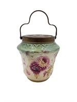 Antique  L.G. Wright Biscuit Glass Jar