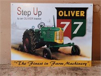Oliver 77 Tractor Metal Advertising Sign