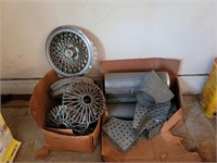 Vintage Hubcaps and Galvanized Duct
