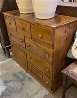 Newer pine wood nine drawer dresser chest
