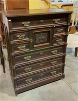 Unique antique European chest of drawers, eight