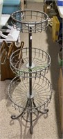 Vintage metal 3 tiered circular display stand