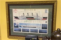 Large framed and double matted "sinking of the