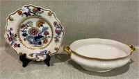 Lot includes a decorative porcelain plate with