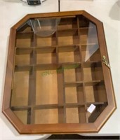 Wall mount shadowbox curio cabinet measures 15 x