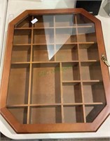 Wall mount shadowbox curio cabinet measures 15 x