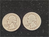 (2) Silver Quarters  1943 & 1950