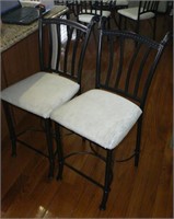 Pair of metal counter-height chairs