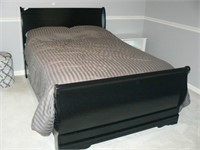 Full size sleigh bed with good mattress
