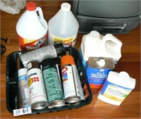 Household chemicals and spray paint