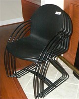 Set of 4 Steelcase stacking chairs