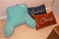 Grateful/Thankful embroidered pillows, bed pillow