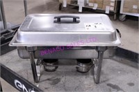 1X, S/S CHAFING DISH W/ LID, BASE & 2 FUEL HOLDERS