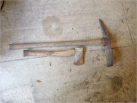 Pickaxe and an ax
