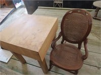 Butcher Block Stand and Rocking Chair