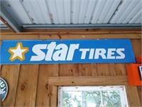 tin sign star tires advertising sign 60 in x 11.5