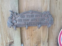 Reproduction iron sign hat rack on this site in
