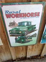 Reproduction tin sign rural workhorse sign 11.5