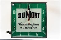 DUMONT TELEVISION LIGHT UP WALL CLOCK