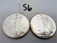 1991-92 American eagle silver dollars