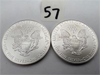 2-2008 American eagle silver dollars