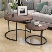 Industrial Round Coffee Table Set