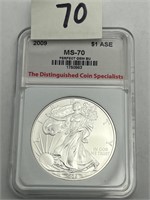 2009 ms70 American eagle silver dollar