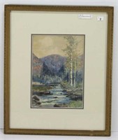 W.H. SCHMALZ RIVERSCAPE WATERCOLOUR PAINTING