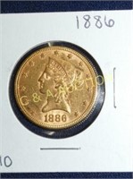 1886 GOLD $10 LIBERTY HEAD