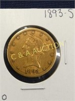 1893 S GOLD $10 LIBERTY HEAD