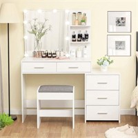 usikey  Vanity Set with LED Lights, Makeup Table