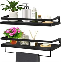 Rustic Floating Shelves Wall Mounted Set of 2