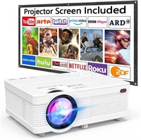 Portable Mini Projector with 100in Projector Scren