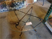 Heavy Made Glass & Iron Table