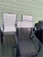 3 Mesh and Metal Patio Chairs