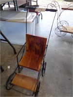 Antique Doll Carriage w/new Cedar seat & foot rest