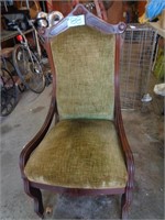 Vintage Mahagony Parlor Chair on Casters