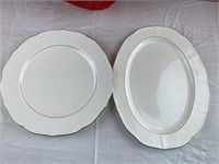 Mikasa Silver Moon China Chop Plate & Platter