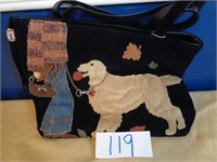 Valerie Stevens Leather Handbag w/dog motif