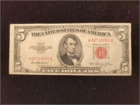 1953 $5.00 Red Note