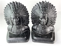 Vintage Indian Head Bookends Andrea By Sadek
