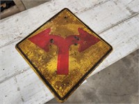 Vintage "T" road sign