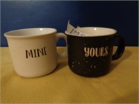 Soup or Coffee Cups Yours & Mine 4 x 4