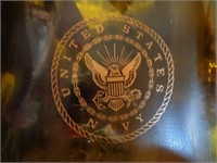 U.S. Navy Seal on bottle converted to ashtray