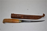 J. Martin Hand Forged Fillet Knive Leather Sheath
