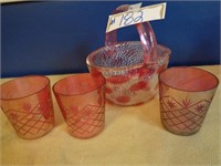 Cut Glass Cranberry Glassware