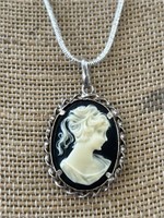 Sterling Silver Cameo Necklace